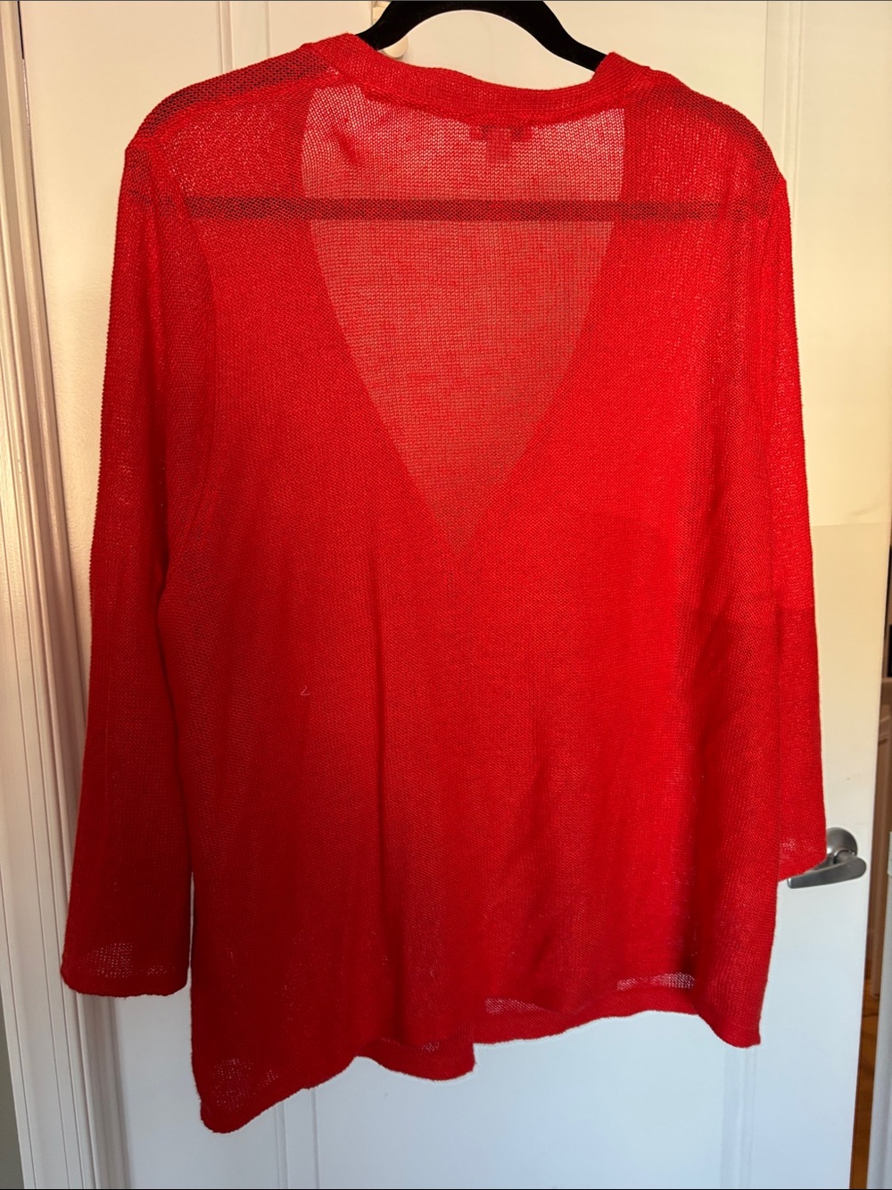 J. Jill orange V-Neck Open-Knit Cardigan - Picture 4 of 5